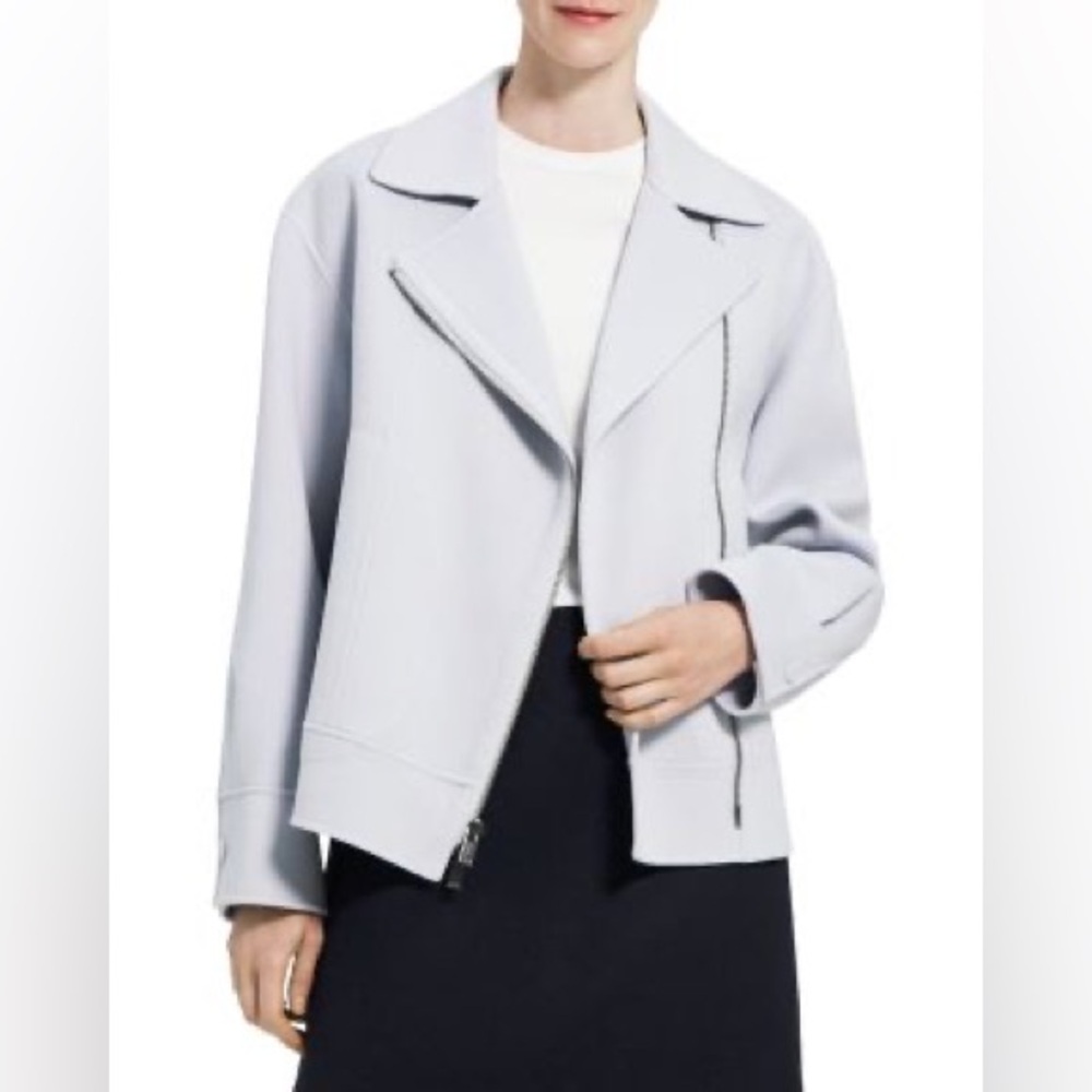 NWT $695 Theory Moto Jacket in Double-Face Wool-Cashmere
